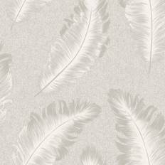 Albany Ciara Glitter Feather Silver Wallpaper Silver