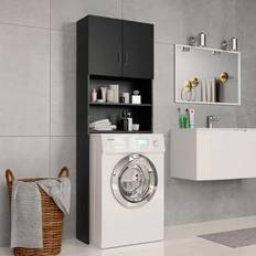 Bathroom Cabinets vidaXL Washing Machine Cabinet Black Engineered Wood