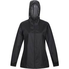 Black Rain Clothes Regatta Women's Lightweight Packaway Waterproof Jacket Black
