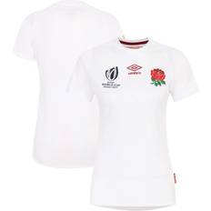Short Sleeve National Team Jerseys Umbro England Rugby World Cup 2023 Home Replica Jersey Womens White