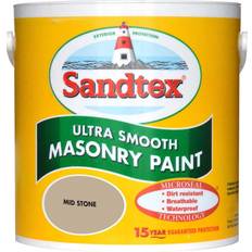 Sandtex masonry paint Sandtex Ultra Smooth Masonry Paint Mid Stone Brown