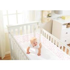 BreathableBaby Twinkle Star Pink Mesh Cot/Cotbed Liner 4 Sided Enchanted Forest