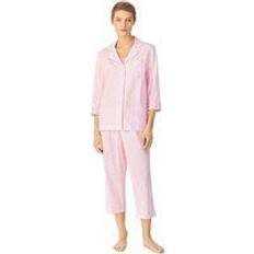 Women Sleepwear Lauren Ralph Lauren Essentials Heritage cropped PJ set Pink