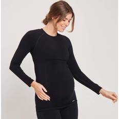 XXL Maternity & Nursing Wear MP Women's Maternity Seamless Long Sleeve T-Shirt Black