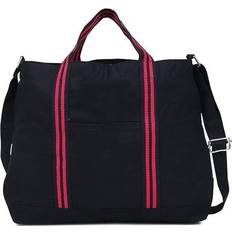 Shoulder Strap Fabric Tote Bags Eco Right Tote Bag - Black/Red
