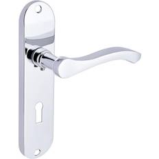 Cabinet Handles Capri Lever Lock Door Handle on Backplate Key Lock