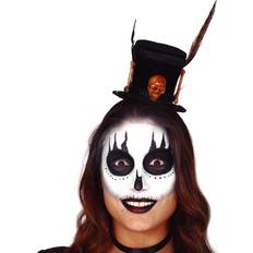 Halloween Hats Horror-Shop Mini Voodoo Zylinder mit Schädel & Knochen
