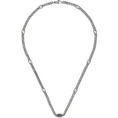 Gucci Interlocking G Logo Pendant Necklace - Silver/Black