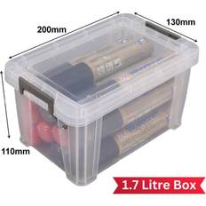 Whitefurze 1.7L Stackable Office Container Lock Lid Storage Box