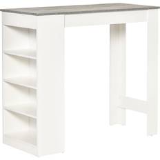 Shelves Dining Tables Homcom Bar Gray/White Dining Table 50x115cm