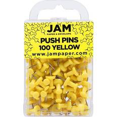 Jam Paper Push Pins Yellow Pushpins 100/Pack