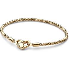 Adjustable Size Jewellery Pandora Moments Studded Chain Bracelet - Gold