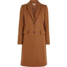 Tommy Hilfiger Women - XL Coats Tommy Hilfiger Classic Single Breasted Wool Coat - Natural Cognac