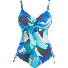 Blue - Women Swimwear Fantasie Aguada Beach Twist Front Adjustable Leg Wired Swimsuit - Splash