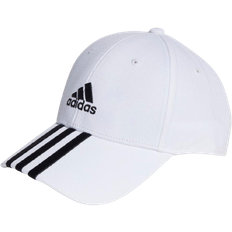 adidas 3-Stripes Cotton Twill Baseball Cap - White/Black