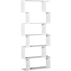 White Book Shelves Homcom Storage Bookcase Book Shelf 192cm