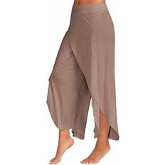 Aquarius Super Soft Modal Spandex Yoga Pants - Brown
