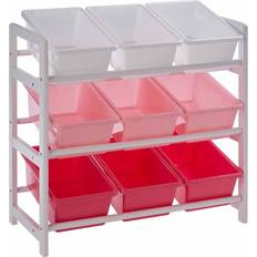 Blue Storage Boxes Premier Housewares Three Tier Storage Unit with 9 Plastic Bins