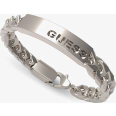 Guess Bracelets Guess X Logo Silver Tone Tag Chain Bracelet UXB03004STL