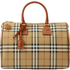 Cotton Weekend Bags Burberry Check Medium Bowling Bag - Archive Beige/Briar Brown