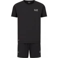 EA7 Tops EA7 Men's Mens Ventus T-Shirt & Short Set Black Black/Black White