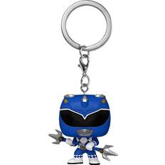 Blue Keychains Funko Mighty Morphin Power Rangers 30th Anniversary Blue Ranger Pocket Pop! Key Chain
