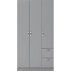 Timber Art Design UK 3 Door 2 Drawer Grey Wardrobe 90x180cm
