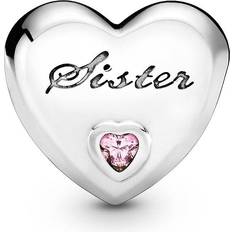 Women Charms & Pendants Pandora Sister Heart Charm - Silver/Pink