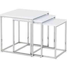 Silver/Chrome Nesting Tables SECONIQUE Charisma Nesting Table 40x40cm 3pcs