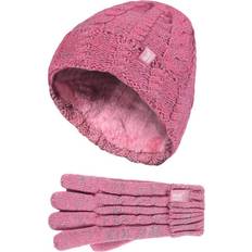 Heat Holders Pink, 7-10 Years Girls Cable Knit Warm Gloves