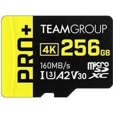 Team 256gb pro microsdhc uhs-i/u3 class 10 memory card with adapter, speed up t