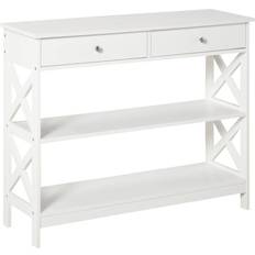 White Console Tables Homcom Top X Console Table 30.5x100cm