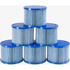 Arebos Pool Filter 6 x Filter Cartridges Spa Whirlpool Antimicrobial Filter Blue