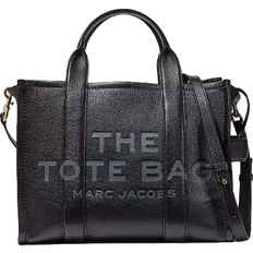 Black - Leather Handbags Marc Jacobs The Leather Medium Tote Bag - Black