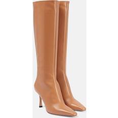 Beige High Boots Jimmy Choo Womens Biscuit Agathe Pointed-toe Knee-high Leather Boots Eur Women