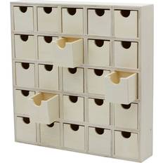 25 drawer wooden advent calendar, diy unfinished storage box, ready to decorate