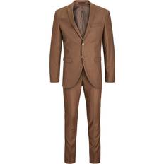 Brown - Men Suits Jack & Jones Solaris Super Slim Fit Suit - Brown/Emperador