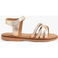 Accessorize Angels Kids' Plaited Strappy Sandals, Gold