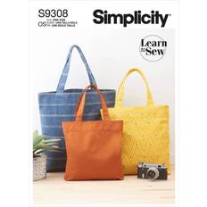 Zipper Fabric Tote Bags Simplicity sewing pattern 9308 one size