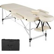 tectake Massage table 2-zone aluminium, padding bag beige