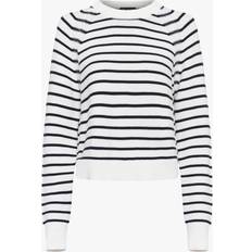 French Connection Lillie Mozart Stripe Jumper, Summer White/Utility Blue
