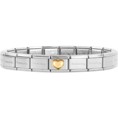 Adjustable Size Jewellery Nomination Classic Heart Starter Bracelet - Silver/Gold