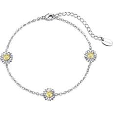 Brass Anklets Philip Jones Daisy Anklet - Silver/Gold