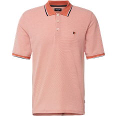 Men - Orange Polo Shirts Jack & Jones Bluwin Plain Spread Collar Polo - Pink/Apricot Brandy