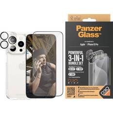 Apple iPhone 15 Pro Mobile Phone Cases PanzerGlass 3-in-1 Protection Pack for iPhone 15 Pro