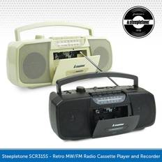 Steepletone scr315s portable mw/fm cassette tape
