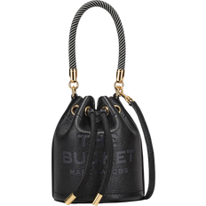 Drawstring Handbags Marc Jacobs The Leather Mini Bucket Bag - Black