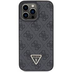 Guess apple iphone 15 pro max schutzhülle leather 4g diamond triangle schwarz