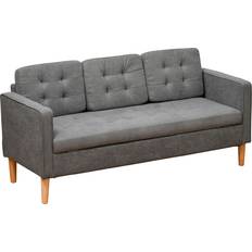 Cottons Sofas Homcom Compact Grey Sofa 169cm 3 Seater