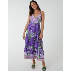 Florals - Long Dresses - Women Blue Vanilla Floral Wrap Maxi Dress Purple